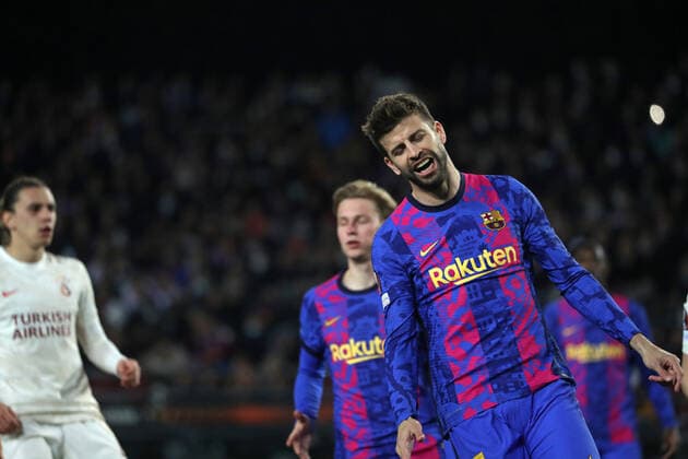 FC Barcelona, Barca v Galatasaray: Round of 16 Leg One - UEFA Europa League Gerard Pique during the match between FC Barcelona and Galatasaray SK, corresponding to the first leg of the round of 16 of the UEFA Europa League, played at the Camp Nou Stadium, in Barcelona, on 10th March 2022. Barcelona Spain  Copyright: xUrbanandsportx originalFilename:urbanandsport-fcbarcel220310_npdKu.jpg