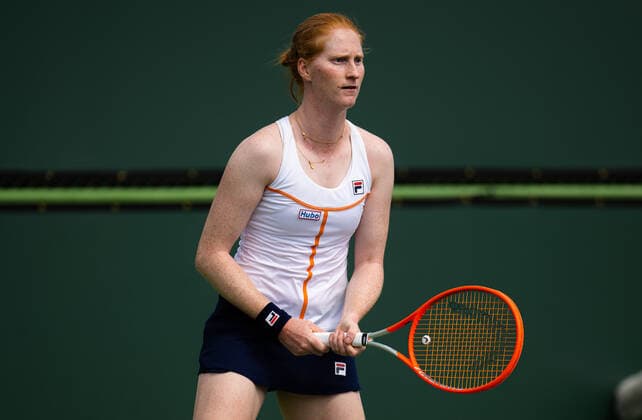 March 10, 2022, INDIAN WELLS, CALIFORNIA, UNITED STATES: Alison Van Uytvanck of Belgium in action during the first round of the 2022 BNP Paribas Open WTA, Tennis Damen 1000 tennis tournament against Dalma Galfi of Hungary INDIAN WELLS UNITED STATES - ZUMAa181 20220310_zaa_a181_112 Copyright: xRobxPrangex