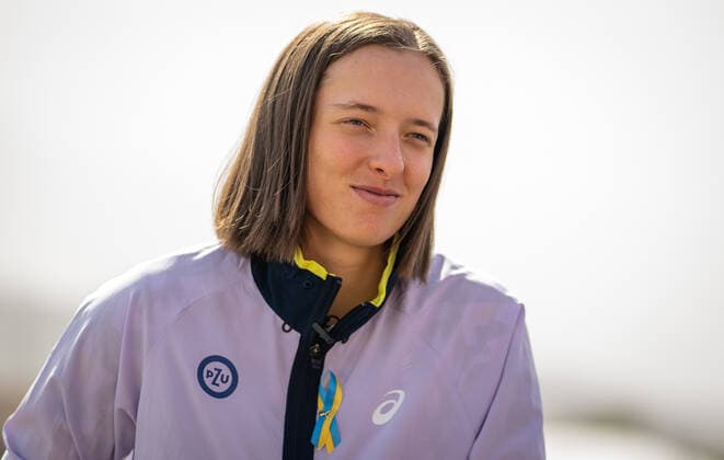 March 10, 2022, INDIAN WELLS, CALIFORNIA, UNITED STATES: Iga Swiatek of Poland during Media Day at the 2022 BNP Paribas Open WTA, Tennis Damen 1000 tennis tournament INDIAN WELLS UNITED STATES - ZUMAa181 20220310_zaa_a181_123 Copyright: xRobxPrangex
