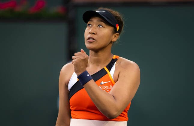 March 10, 2022, INDIAN WELLS, CALIFORNIA, UNITED STATES: Naomi Osaka of Japan in action during the first round of the 2022 BNP Paribas Open WTA, Tennis Damen 1000 tennis tournament against Sloane Stephens of the United States INDIAN WELLS UNITED STATES - ZUMAa181 20220310_zaa_a181_150 Copyright: xRobxPrangex