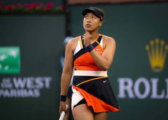 March 10, 2022, INDIAN WELLS, CALIFORNIA, UNITED STATES: Naomi Osaka of Japan in action during the first round of the 2022 BNP Paribas Open WTA, Tennis Damen 1000 tennis tournament against Sloane Stephens of the United States INDIAN WELLS UNITED STATES - ZUMAa181 20220310_zaa_a181_151 Copyright: xRobxPrangex