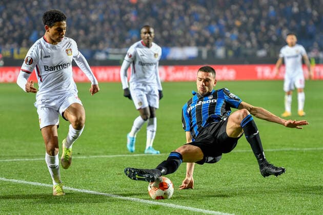 Atalanta v Bayer Leverkusen, UEFA Europa League, Bergamo, Italy Bergamo, Italy. 10th, March 2022. Merih Demiral (28) of Atalanta seen during the UEFA Europa League match between Atalanta and Bayer Leverkusen at Gewiss Stadium in Bergamo. Bergamo Italy  Copyright: xGonzalesxPhoto TommasoxFimianox