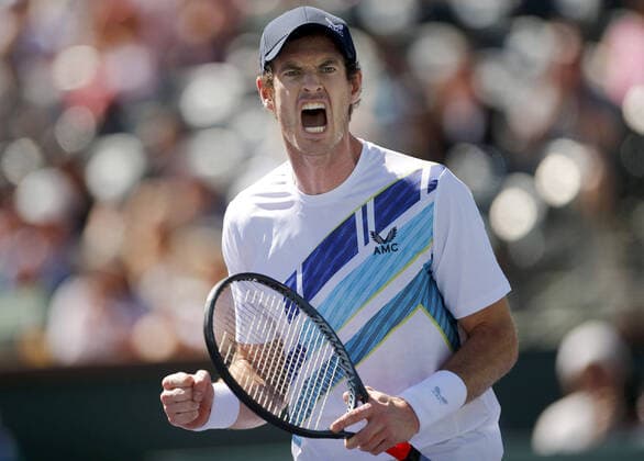 Mandatory Credit: Photo by Ella Ling Shutterstock (12844917o) Andy Murray of GBR celebrates BNP Paribas Open, Tennis, Day 3, Indian Wells Tennis Garden, California, USA - 11 Mar 2022 BNP Paribas Open, Tennis, Day 3, Indian Wells Tennis Garden, California, USA - 11 Mar 2022  Copyright: xEllaxLing Shutterstockx 12844917o