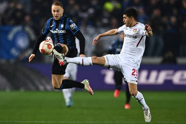 Mg Bergamo 10 03 2022 - Europa League Atalanta-Bayer Leverkusen foto Matteo Gribaudi Image nella foto: Teun Koopmeiners-Exequiel Palacios 