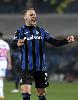 IPP20220310 Football - soccer: UEFA Europa League 2021 2022, Atalanta Bergamo - Bayer 04 Leverkusen, Teun Koopmeiners esulta dopo la vittoria (Verwendung nur in Deutschland - GERMANY ONLY) *** IPP20220310 Football soccer UEFA Europa League 2021 2022, Atalanta Bergamo Bayer 04 Leverkusen, Teun Koopmeiners esulta dopo la vittoria Use only in Germany GERMANY ONLY 