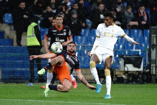 Jordan Ferri (Montpellier FC) - Hicham Boudaoui (OGC Nice) FOOTBALL : Montpellier vs OGC Nice - Ligue 1 Uber Eats - Montpellier - 12 03 2022 NorbertScanella Panoramic 