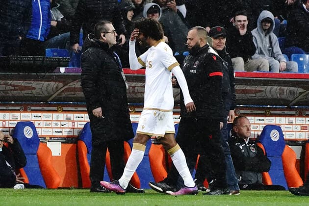 Carton rouge - Dante (OGC Nice) FOOTBALL : Montpellier vs OGC Nice - Ligue 1 Uber Eats - Montpellier - 12 03 2022 NorbertScanella Panoramic 
