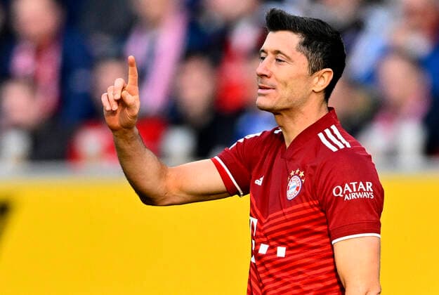 Robert Lewandowski FC Bayern Muenchen FCB 09 gesture gesture TSG 1899 Hoffenheim vs FC Bayern Muenchen FCB 12 03 2022 DFL REGULATES PROHIBIT ANY USE OF PHOTOGRAPHS AS IMAGE SEQUENCES AND OR QUASI VIDEO TSG 1899 Hoffenheim vs FC Bayern Muenchen FCB