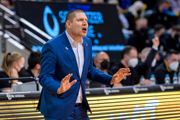 Ludwigsburg, Germany 12 March 2022 BBL 21 22 MHP Riesen Ludwigsburg vs Brose Bamberg Headcoach Oren Amiel Bamberg Ludwigsburg MHP Arena Baden Württemberg Germany