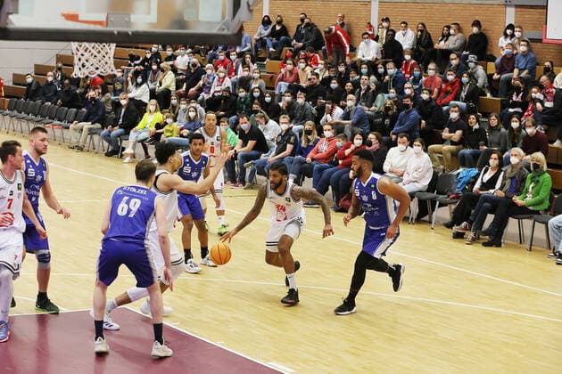 Rheinstars vs Eintracht Stahnsdorf Rheinstars Cologne vs Eintracht Stahnsdorf, Basketball, BARMER 2 Basketball Bundesliga ProB, Ron Mvouika Rheinstars , 12 03 2022,