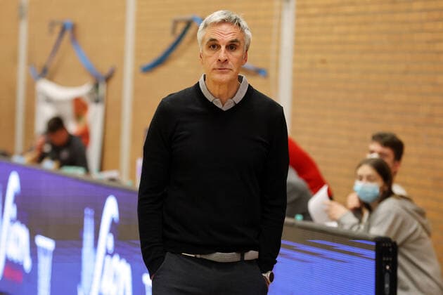 Rheinstars vs Eintracht Stahnsdorf Rheinstars Cologne vs Eintracht Stahnsdorf, basketball, BARMER 2 Basketball Bundesliga ProB, coach Stephan Baeck Rheinstars , 12 03 2022,