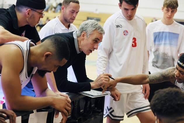 Rheinstars vs Eintracht Stahnsdorf Rheinstars Cologne vs Eintracht Stahnsdorf, basketball, BARMER 2 Basketball Bundesliga ProB, coach Stephan Baeck Rheinstars , 12 03 2022,