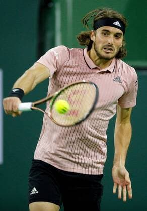 Mandatory Credit: Photo by Ella Ling Shutterstock (12845049dw) Stefanos Tsitsipas of Greece in action BNP Paribas Open, Tennis, Day 4, Indian Wells Tennis Garden, California, USA - 12 Mar 2022 BNP Paribas Open, Tennis, Day 4, Indian Wells Tennis Garden, California, USA - 12 Mar 2022 Copyright: xEllaxLing Shutterstockx 12845049dw