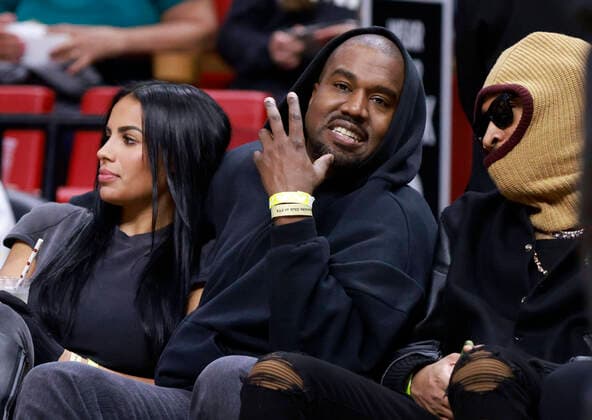 Basketball, NBA, Miami Heat - Minnesota Timberwolves, Kanye West with Chaney Jones as guest