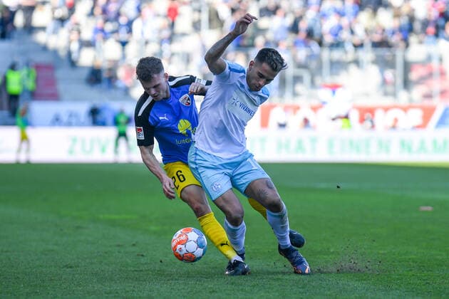 v li Florian Pick FC Ingolstadt, 26 Rodrigo Zalazar Schalke, 10 in duel, duel, tackle, dynamics, action, action, 13 03 2022, Ingolstadt Germany , Football, 2 Bundesliga, FC Ingolstadt 04 FC Schalke 04, DFB DFL REGULATIONS PROHIBIT ANY USE OF PHOTOGRAPHS AS IMAGE SEQUENCES AND OR QUASI VIDEO xslx