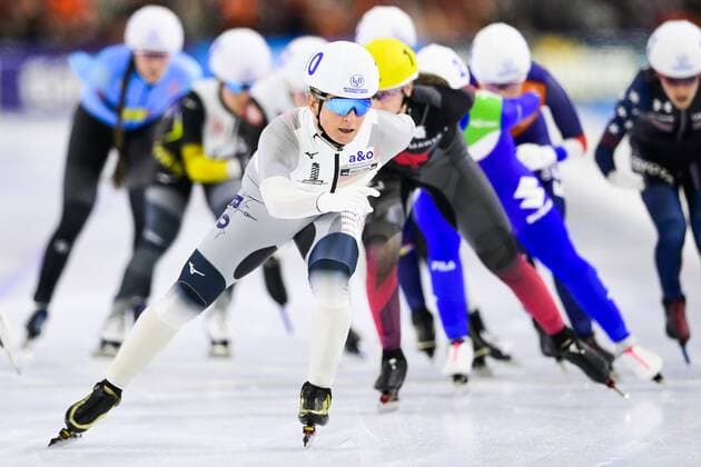 HeereNVEEN - Claudia Pechstein (GER) in action in the mass start during the Speed skating, Eisschnelllauf World Cup Final in Thialf on March 13, 2022 in Heerenveen, Netherlands. ANP OLAF KRAAK Speed Skating - Day 2 2022 xVIxANPxSportx xxANPxIVx *** HeereNVEEN Claudia Pechstein GER in action in the mass start during the Speed Skating World Cup Final at Thialf on March 13, 2022 in Heerenveen, Netherlands ANP OLAF KRAAK Speed Skating Day 2 2022 xVIxANPxSportx xxANPxIVx 445516179 originalFilename: 445516179.jpg