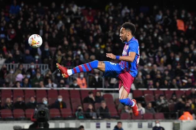 March 13, 2022, Barcelona, Barcelona, Spain, Spain: BARCELONA, SPAIN - MARCH 13: Pierre-Emerick Aubameyang of Barcelona attempts to score during La Liga match between Barcelona and Osasuna at Camp Nou stadium on March 13, 2022 in Barcelona, Spain. Barcelona Spain - ZUMAp175 20220313_zsa_p175_030 Copyright: xSaraxAribx