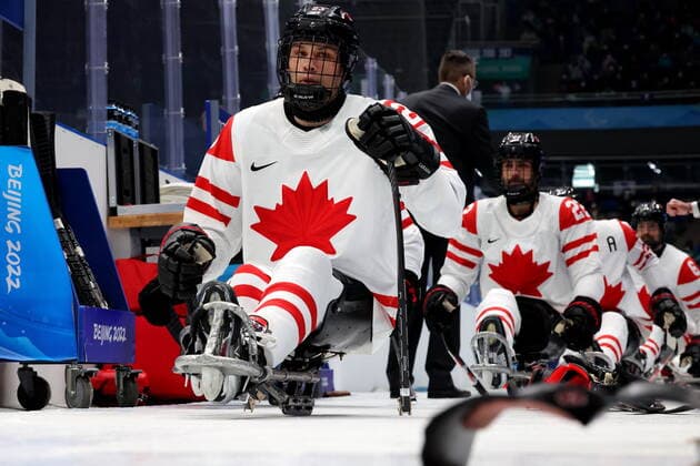 Canada team group, Mannschaftsbild, Totale (CAN), MARCH 13, 2022 - Para Ice hockey, Eishockey : Final match between United States 5-0 Canada during the Beijing 2022 Paralympic Winter games, Winterspiele,Spiele, Summer games at National Indoor Stadium in Beijing, China.  (183223040)