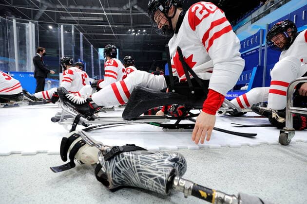 Anton Jacobs-Webb (CAN), MARCH 13, 2022 - Para Ice hockey, Eishockey : Final match between United States 5-0 Canada during the Beijing 2022 Paralympic Winter games, Winterspiele,Spiele, Summer games at National Indoor Stadium in Beijing, China.  (183223043)