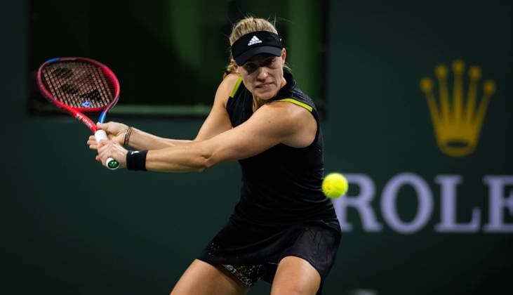 March 13, 2022, INDIAN WELS, CALIFORNIA, UNITED STATES: Angelique Kerber of Germany in action during the third round of the 2022 BNP Paribas Open WTA, Tennis Damen 1000 tennis tournament INDIAN WELS UNITED STATES - ZUMAa181 20220313_zaa_a181_294 Copyright: xRobxPrangex