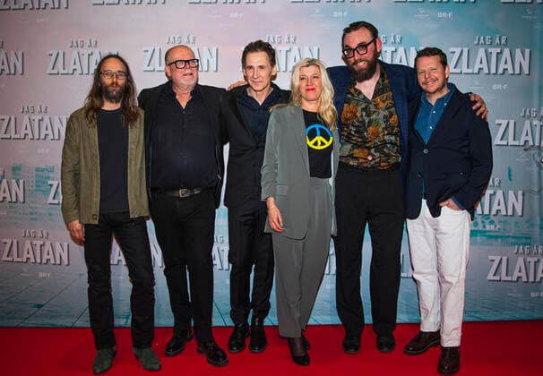 220314 Jens Sjögren, Mattias Nohrborg, David Lagercrantz, Frida Bargo, Jakob Beckman and Fredrik Heinig arrive for the gala premiere of the film I am Zlatan on March 14, 2022 in Stockholm,  Copyright: JONATHANxNÄCKSTRAND BB220314JN012