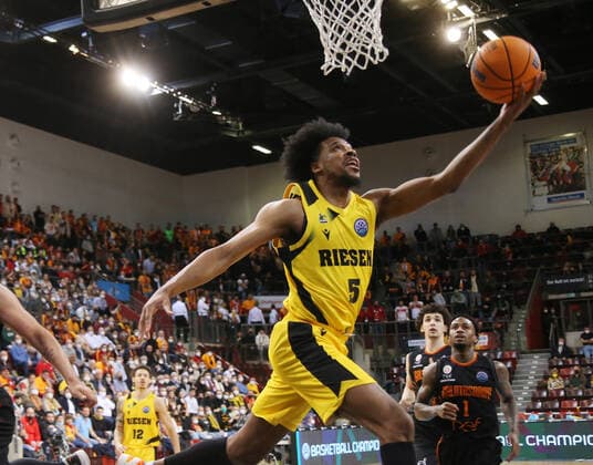Justin Simon Riesen MHP Riesen Ludwigsburg vs Galatasaray Nef Basketball Champions League 2021 2022 Ludwigsburg , GER, 14 03 2022,