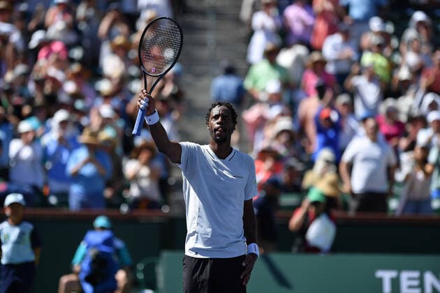 Gael Monfils defeated world number 1 Daniil Medvedev TENNIS : BNP Paribas Open 2022 - 14 03 2023 AntoineCouvercelle Panoramic 