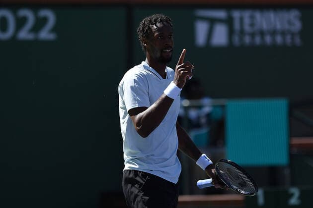 Gael Monfils defeated world number 1 Daniil Medvedev TENNIS : BNP Paribas Open 2022 - 14 03 2023 AntoineCouvercelle Panoramic 