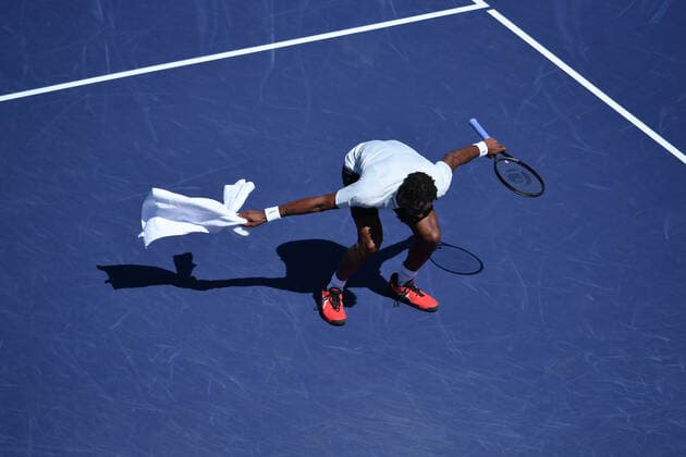 Gael Monfils defeated world number 1 Daniil Medvedev TENNIS : BNP Paribas Open 2022 - 14 03 2023 AntoineCouvercelle Panoramic 