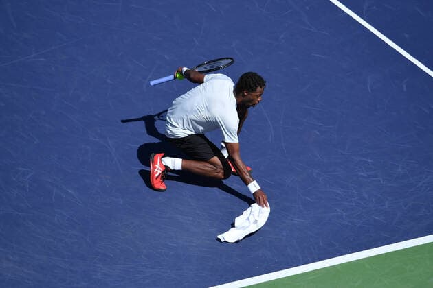 Sport Bilder des Tages Gael Monfils defeated world number 1 Daniil Medvedev TENNIS : BNP Paribas Open 2022 - 14 03 2023 AntoineCouvercelle Panoramic 