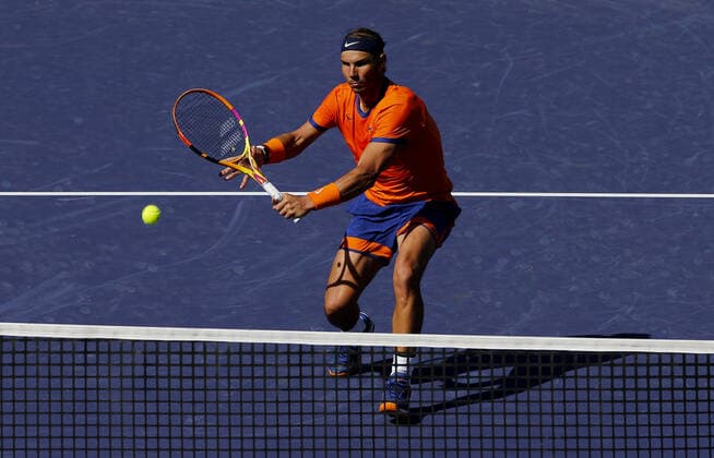 Mandatory Credit: Photo by Ella Ling Shutterstock (12845056ae) Rafael Nadal of Spain in action BNP Paribas Open, Tennis, Day 6, Indian Wells Tennis Garden, California, USA - 14 Mar 2022 BNP Paribas Open, Tennis, Day 6, Indian Wells Tennis Garden, California, USA - 14 Mar 2022  Copyright: xEllaxLing Shutterstockx 12845056ae