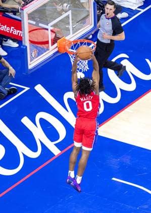 Philadelphia, Pennsylvania, United States of America, March 14th 2022: Tyrese Maxey (76ers 0)& xA