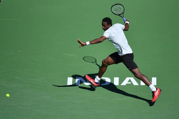 Gael Monfils defeated world number 1 Daniil Medvedev TENNIS : BNP Paribas Open 2022 - 14 03 2023 AntoineCouvercelle Panoramic 