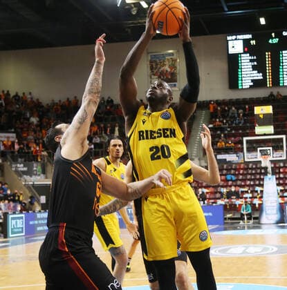 Rawle Alkins Giants, right MHP Riesen Ludwigsburg vs Galatasaray Nef Basketball Champions League 2021 2022 Ludwigsburg , GER, 14 03 2022,
