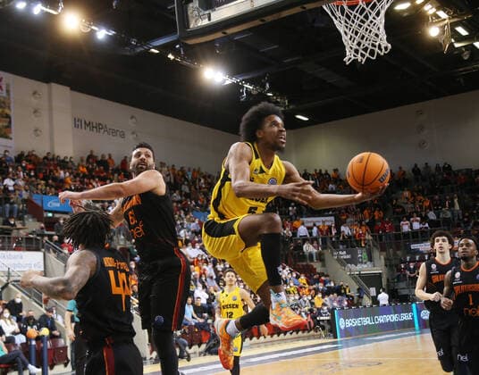 Justin Simon Riesen MHP Riesen Ludwigsburg vs Galatasaray Nef Basketball Champions League 2021 2022 Ludwigsburg , GER, 14 03 2022,
