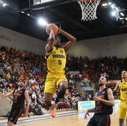 Justin Simon Riesen MHP Riesen Ludwigsburg vs Galatasaray Nef Basketball Champions League 2021 2022 Ludwigsburg , GER, 14 03 2022,