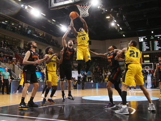 Yorman Polas Bartolo Riesen, center MHP Riesen Ludwigsburg vs Galatasaray Nef Basketball Champions League 2021 2022 Ludwigsburg , GER, 14 03 2022,