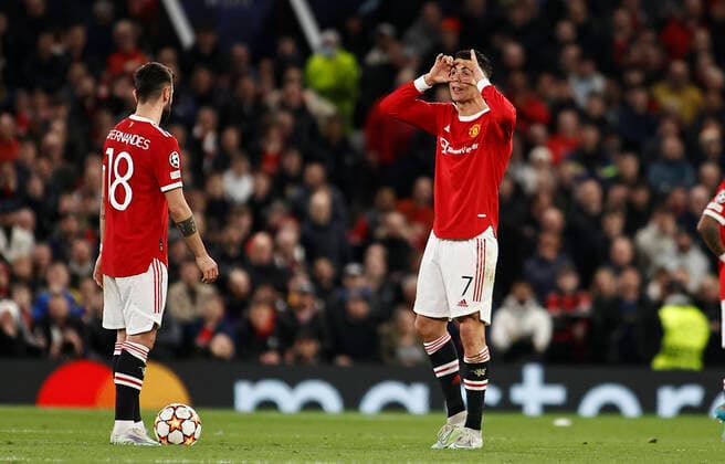 Sport Themen der Woche KW11 Sport Bilder des Tages Partido de vuelta de octavos de final de la Liga de Campeones entre el Manchester United, ManU y el AtlÃ tico. En la imagen, Cristiano Ronaldo. 1 16 Champions League second leg match between Manchester United and AtlÃ tico. In this picture, Cristiano Ronaldo. 