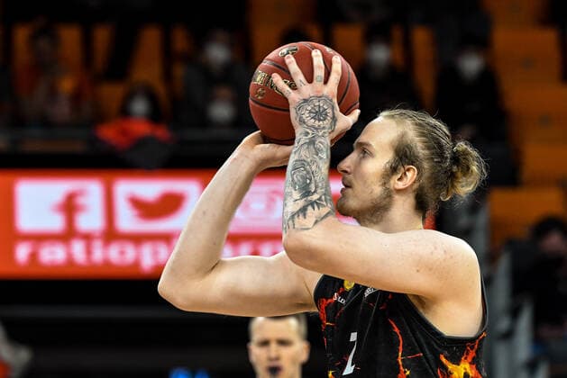 GER, EuroCup, ratiopharm Ulm vs Herbalife Gran Canaria 15 03 2022, ratiopharm arena, New Ulm, GER, EuroCup, ratiopharm Ulm vs Herbalife Gran Canaria, in picture Aleksander Balcerowski Gran Canaria, 2 nordphotoxGmbHx xHafner nph00200