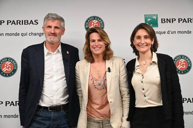Gilles Moretton, Amelie Mauresmo, Amelie Oudea-Castera, Roland-Garros 2022, Conference de Presse TENNIS : Conference de presse - Roland Garros - 16 03 2022 FFT Panoramic 