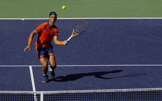 Mandatory Credit: Photo by Ella Ling Shutterstock (12845061ag) Rafael Nadal of Spain in action BNP Paribas Open, Tennis, Day 8, Indian Wells Tennis Garden, California, USA - 16 Mar 2022 BNP Paribas Open, Tennis, Day 8, Indian Wells Tennis Garden, California, USA - 16 Mar 2022  Copyright: xEllaxLing Shutterstockx 12845061ag