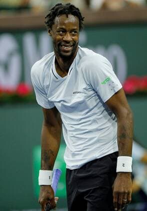Mandatory Credit: Photo by Ella Ling Shutterstock (12845061bw) Gael Monfils of France smiles BNP Paribas Open, Tennis, Day 8, Indian Wells Tennis Garden, California, USA - 16 Mar 2022 BNP Paribas Open, Tennis, Day 8, Indian Wells Tennis Garden, California, USA - 16 Mar 2022  Copyright: xEllaxLing Shutterstockx 12845061bw