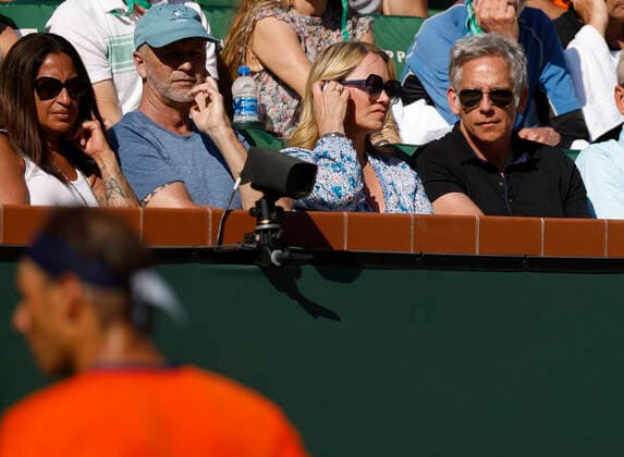 Tennis, ATP tournament in Indian Wells, Ben Stiller in the stands