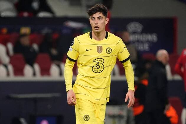 Mandatory Credit: Photo by Dave Winter Shutterstock (12851772gj) Kai Havertz of Chelsea Lille v Chelsea, UEFA Champions League, Round of 16, Second Leg, Football, Stade Pierre Mauroy, Lille, France - 16 Mar 2022 EDITORIAL USE ONLY No use with unauthorised audio, video, data, fixture lists, club league logos or live services. Online in-match use limited to 120 images, no video emulation. No use in betting, games or single club league player publications. Lille v Chelsea, UEFA Champions League, Round of 16, Second Leg, Football, Stade Pierre Mauroy, Lille, France - 16 Mar 2022 EDITORIAL USE ONLY No use with unauthorised audio, video, data, fixture lists, club league logos or live services. Online in-match use limited to 120 images, no video emulation. No use in betting, games or single club league player publications. Copyright: xDavexWinter Shutterstockx 12851772gj