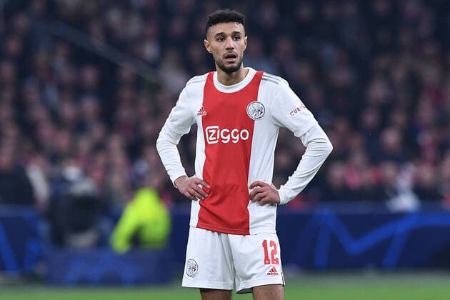 Soccer Champions League Round of 16 Ajax Amsterdam Benfica Lisbon on 15 03 2022 at the Johan Cruijff ArenA in Amsterdam Noussair Mazraoui Amsterdam xRx