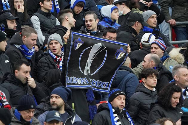 GER, UEFA EL Bayer 04 Leverkusen GER vs Atalanta Bergamo ITA 17 03 2022, BayArena, Leverkusen, Europalegue, Grouphase, Matchday 5, GER, UEFA EL Bayer 04 Leverkusen GER vs Atalanta Bergamo ITA , in picture Fans Bergamo nordphotoxGmBHx xMeuter nph00351