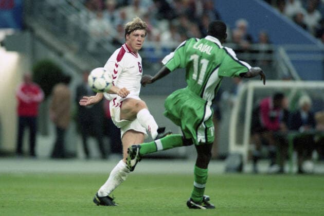 THOMAS HELVEG, Danimarca, FIFA World Cup, WM, Weltmeisterschaft, Fussball France 1998, Nigeria vs Denmark 1-4, Saint Denis CAMPIONATI MONDIALI FRANCIA 1998 - NIGERIA-DANIMARCA 1-4