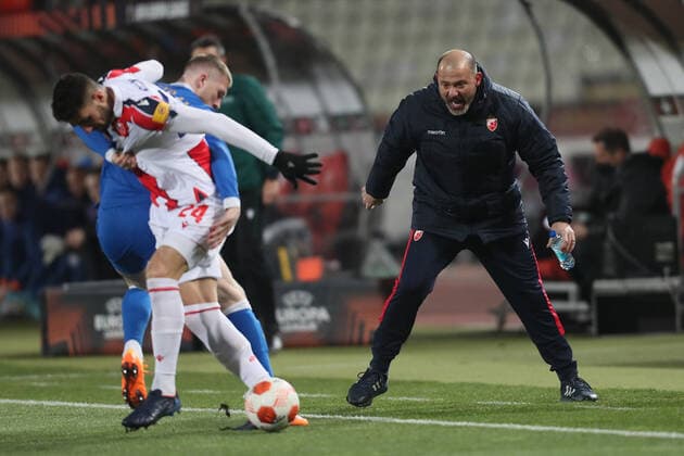 Dejan Stankovic coach football Crvena zvezda Red star vs Glasgow Rangers UEFA Europa League match, Rajko Mitic stadium, Belgrade 17.03.2022. Photo: Marko Metlas MN PRESS MarkoxMetlas 