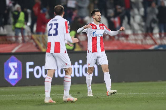 Mirko Ivanic football Crvena zvezda Red star vs Glasgow Rangers UEFA Europa League match, Rajko Mitic stadium, Belgrade 17.03.2022. Photo: Marko Metlas MN PRESS MarkoxMetlas 