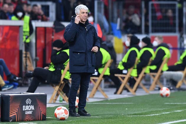 Soccer Europa League Round of 16 Bayer 04 Leverkusen Atalanta Bergamo on 17 03 2022 at the BayArena in Leverkusen Gian Piero Gasperini Bergaamo xRx